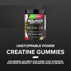 Bounce Pro Creatine Monohydrate Gummies for Men & Women, Low Calorie, 6G of Creatine per Serving, Vegan, Anti-Melting, Gluten-Free, Non-GMO (51 Count (Pack of 1), Strawberry Kiwi)