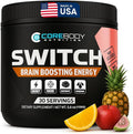 CoreBody Switch Energy Drink Mix -Nootropics Brain Support Supplement for Memory & Focus, Sugar Free Energy Booster with Nootropics, Alpha GPC, All Day Focus* (Tropical Punch)