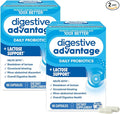 Digestive Advantage Lactose Defense Enzymes + Probiotics for Women & Men Occasional Bloating, Lactose Breakdown, Minor Abdominal Discomfort, Immune Support, 96 Count Capsules (2 Pack)