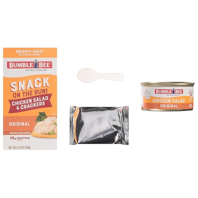 Bumble Bee Snack on the Run Classic Favorites Bundle (6 Total Kits) - Original Tuna Salad and Classic Chicken Salad with Crackers - Ready to Eat Protein Snacks