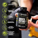NutraBio Growth Peptides |Muscle Accelerator with DiLeucine & PeptiStrong | Peptides for Muscle Growth Men & Women- 28 Servings- 196 Capsules