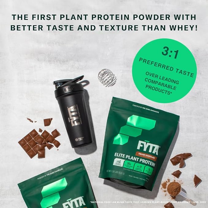 FYTA Vegan Protein Powder - Plant Based Protein Powder with Better Taste & Texture Than Whey Protein - 30g Non-GMO & Dairy Free Protein Powder Vegan - Protein Powder for Women & Men - Cafe Latte 630g