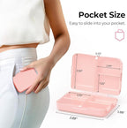 AUVON Daily Pill Organizer Fit with Your Purse or Pocket, Compact Travel Pill Box Case with Slim Folding Design and Long-Lasting Hinges to Hold Vitamin, Fish Oil, Supplement or Jewelry(Pink)