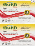 NaturesPlus Hema-Plex Iron - 30 Slow-Release Tablets, Pack of 2 - Total Blood Health - 85 mg Chelated Iron - with Vitamin C & Bioflavonoids - Non GMO, Vegetarian & Gluten Free - 60 Total Servings