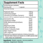 Hyaluronic Acid Supplement– Advanced Joint Support with Hydrolyzed Collagen, Turmeric, Glucosamine, MSM, Vitamin C – 30 Capsules