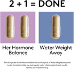Youth & Tonic PMS & Menopause Bloating Relief Duo – Support for Puffiness, Hormonal Balance & Fluid Retention – Her Hormone Balance + Water Weight Away Natural Herbs for Women, 90 Capsules