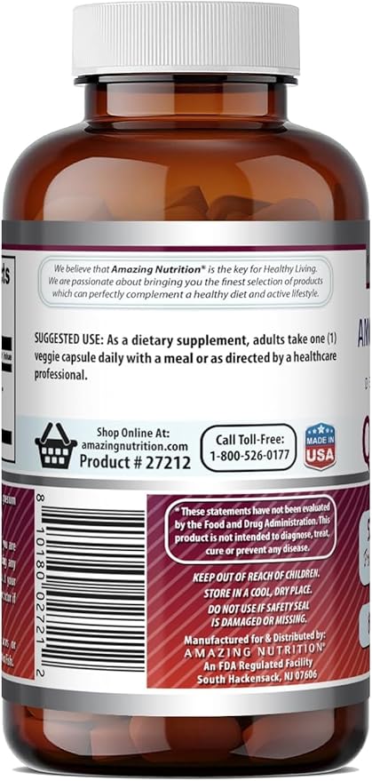 Amazing Formulas Quercetin 500 Mg | Veggie Capsules Supplement | Non-GMO | Gluten-Free | Made in USA (1 Pack | 60 Count)