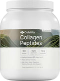 CollaVita Collagen Peptides Powder (3 Month Supply) Grass-Fed Pasture-Raised Hydrolyzed Collagen Powder, Type I & III Hair, Nails, Skin & Joints, Non-GMO, Paleo & Keto, Unflavored, 32 oz. 90 Servings