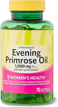 SEDLAV Evening Primrose Oil Women's Health Dietary Supplement Softgels, 1000 mg, 75 Count Sticker Supplement for Women’s Routine Wellness