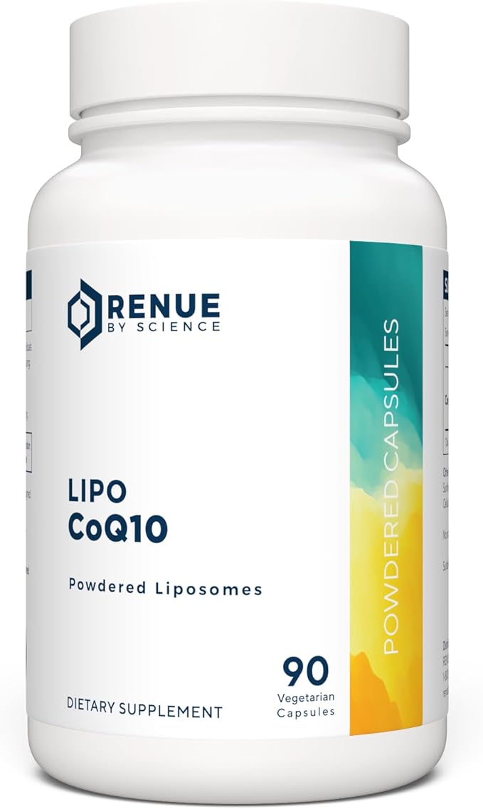 Renue By Science CoQ10 - Coenzyme Q10 as Ubiquinol CoQ10 | High Strength Liposomal CoQ10 200mg Supplement | 90 Co Q10 Capsules | Non-GMO & Allergen Free | Made in the USA Third-Party Tested