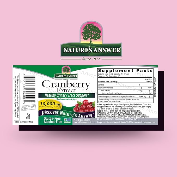 Nature's Answer Alcohol-Free Cranberry 1oz Extract