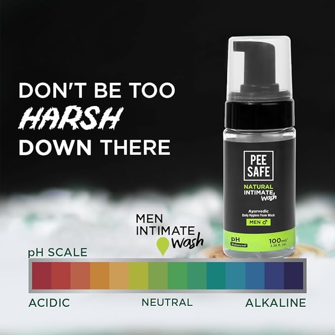 Pee Safe Mens Intimate Wash with Refill, Tea Tree Oil pH Balanced Daily Hygiene Cleanser for Men, Gentle Ball Wash for Men, Jabon Intimo Para Hombre, 13.52 Fl Oz