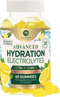 Hydration Electrolyte Gummies - Daily Liquid Replenisher Gummy - Electrolyte Multiplier with Minerals, Potassium & Real Salt - Vegan, Non-GMO - Tasty Lemon Flavor Hydration Electrolytes - 60 Gummies