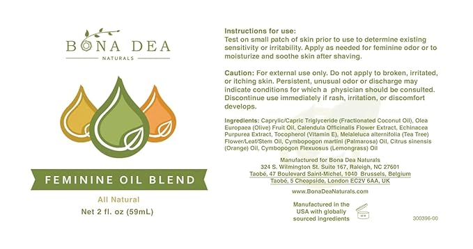 Feminine Spray for Women – All Natural Yoni Oil Deodorant & Moisturizer, Organic Essential Oils, Chemical-Free, Sensitive Vaginal Care | 2 oz Spray