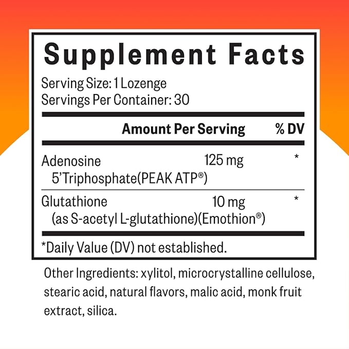 Seeking Health Energy Nutrients - Nutritional Supplement for Energy Support† - Supports Memory, ATP Production & Vitality† with Glutathione and ATP - 30 Lozenges