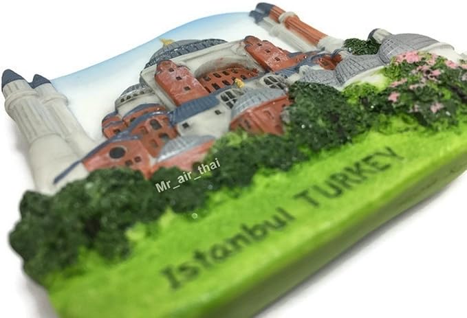 WitnyStore Tiny 2⅞" Hagia Sophia Istanbul Turkey Türkiye Magnet - Miniature Hand Made Resin 3D Asia Landmark Tourist Attraction Decorative Refrigerator Fridge Magnets Décor Collectible Souvenir Gift