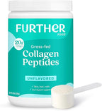 Further Food Unflavored Collagen Peptides Powder - 100% Grass-Fed, Hydrolyzed Type 1 & 3, 20g of Collagen per Serving, Supports Skin, Hair, Nails & Joints, 9.88 Oz