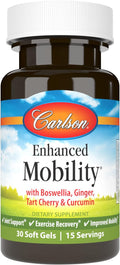 Carlson - Enhanced Mobility, Botanical Joint Support, Boswellia, Tart Cherry, Curcumin, Ginger, 30 Softgels