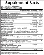 Collagen Hair, Skin and Nail Supplement for Women - Type I, II, III, V, X, Collagen Capsules Enhanced with Biotin, Keratin & Hyaluronic Acid - Comprehensive Skin, Hair & Nail Support
