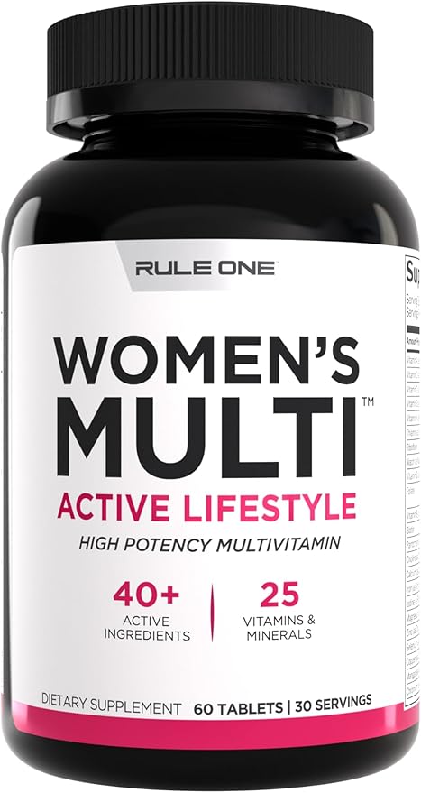 Rule 1 Proteins Women's Multi - Women's Daily Vitamins, Essential Minerals, Superfoods, and Botanical Extracts for Active Lifestyles and Wellness Support (60 Tablets, 30 Day Supply)