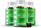 Vitamatic Irish Sea Moss Gummies with Bladderwrack & Burdock Root – Botanical Extract Supplement – Vegan, Non-GMO – 60 Count - 3 Pack