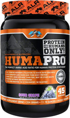 Humapro | Amino Acids Protein Matrix for Humans | 99% Utilization for Lean Muscle | Vegan, Gluten Free | 45 Servings (Sour Grape)