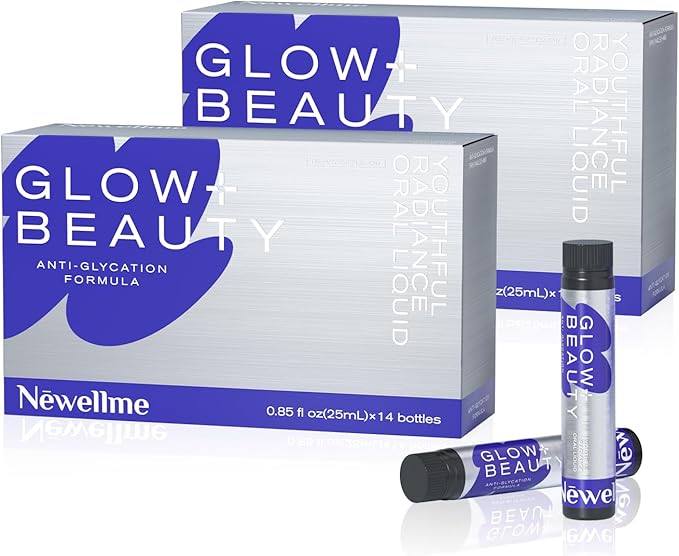 NEWELLME Liquid Collagen Shots with Hyaluronic Acid, 18,000mg Multi Collagen Peptides, Sugar Free Ready-to-Drink Collagen Supplement for Hair Skin Nails, 28 Bottles