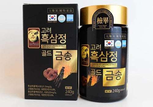 1 Pack - Black Ginseng 6 Years Old with Cordyceps and Reishi Extract - Cao Hac Sam Ket Hop Linh Chi va Dong Trung Ha Thao - 240g per Bottle - Made in Korea