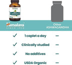 Himalaya Organic Ashwagandha Root, 2 Month Supply - Herbal Adrenal Support Supplements for Stress Relief and Energy Support - USDA Organic, Non-GMO, Vegan, Gluten Free, 670 mg, 60 Caplets
