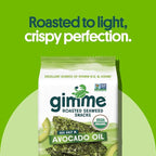 Gimme Seaweed Organic Premium Roasted Seaweed Snacks,Sea Salt & Avocado Oil,Keto,Vegan,Gluten-Free,Great Source of Omega3s and Iodine,Healthy On-The-Go Snack for Kids and Adults,6 Count (Pack of 2)