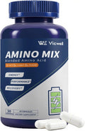 Amino Acid, Supports Muscle Recovery and Lean Muscle Growth, Enhances Energy and Endurance, Contains Essential Amino Acids and BCAAs, 90 Capsules (1 Bottle)