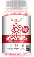 1 Pack 2500MG Liposomal Glutathione Gummies, 2X Absorption Liposomal Glutathione for Women-Complex L-Cysteine, Antioxidant, Skin & Liver Support, Strawberry Flavor, 60 Count