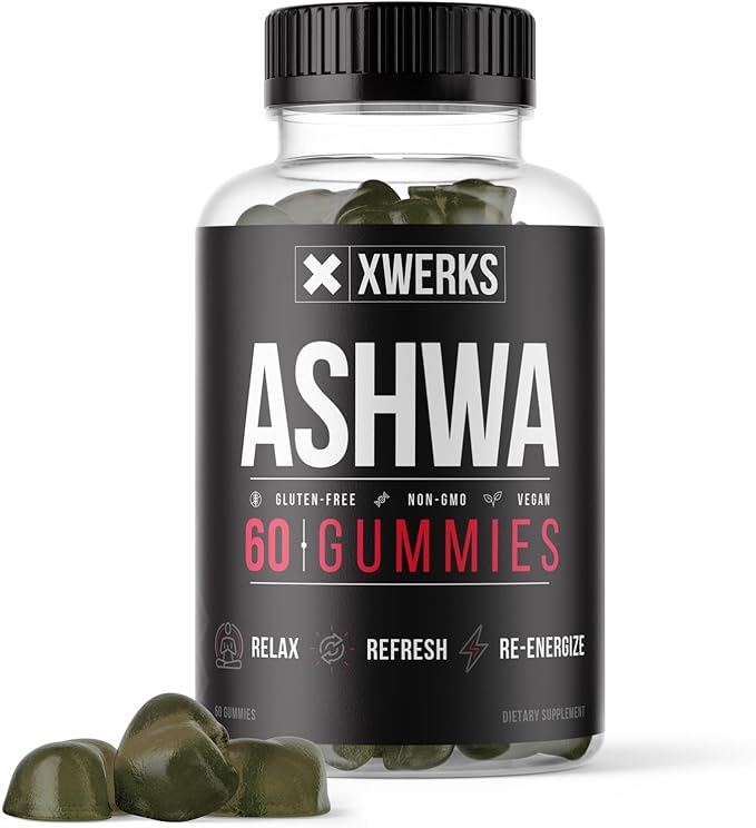 Xwerks Ashwagandha Gummies, Extra Strength 1500 mg Per Serving, Ashwagandha for Women and Men, Vegan Gluten Free, Non GMO, Vitamins and Supplements, Traditional Adaptogenic Herbal Supplement 60 Count