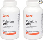 Rugby 600mg Calcium Tablets - Made with 10mcg (400IU) of Vitamin D3 - Dietary Supplement - 180 Count (2 Pack)