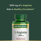 Nature's Bounty L-Arginine 1000mg for Supporting Blood Flow and Vascular Function – Non-GMO, Gluten Free, 50 Tablets (Pack of 3)