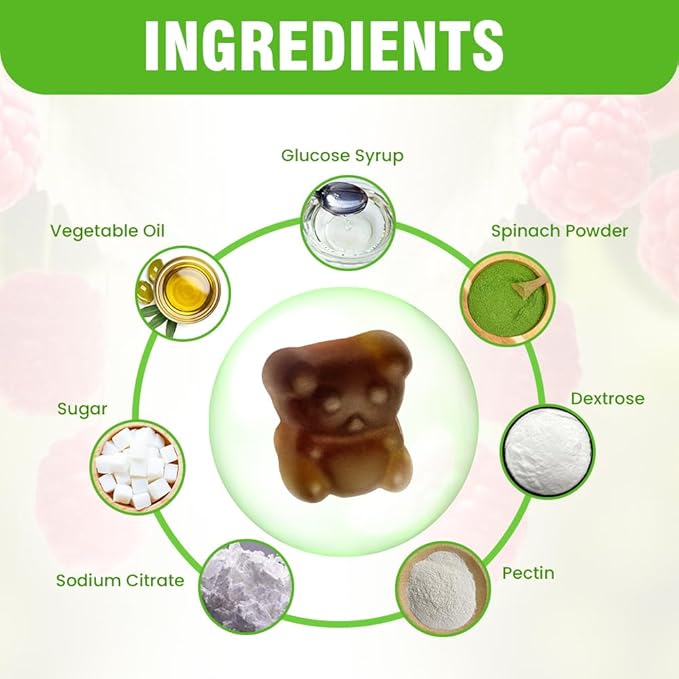 Safrel Irish Sea Moss Gummies 3000mg with Bladderwrack and Burdock Root, Thyroid Energy and Immune Support, Vegan Raspberry Flavor, 60 Gummies