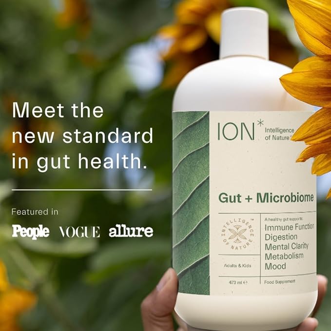 ION* Intelligence of Nature Gut Support Liquid Supplement - Gut & Digestive Health Liquid Drops, Cleanse & Detox with Humic Extract for Women & Men, Adults & Kids 4+ - 16 fl oz (Pack of 1)