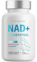 NAD+ Supplement 1000mg, Premium NAD+ & Resveratrol Complex for Energy & Anti Aging - 120 Capsules