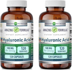 Amazing Formulas Hyaluronic Acid 100 Mg Supplement | Capsules | Non-GMO | Gluten-Free | Made in USA (2 Pack, 120 Count)