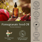 Gya Labs USDA Organic Pomegranate Seed Oil - 3.4 Fl Oz - Carrier Oil for Hair, Skin, Face, Scalp & Body Massage