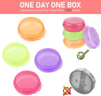 4 Pcs Mini Pill Organizer Small Pill Box Cute Portable Pill Case for Pocket Purse Travel Storage Containers Earplug Case Medicine Dispenser Vitamin Holder (Pink+Orange+Green+Purple)