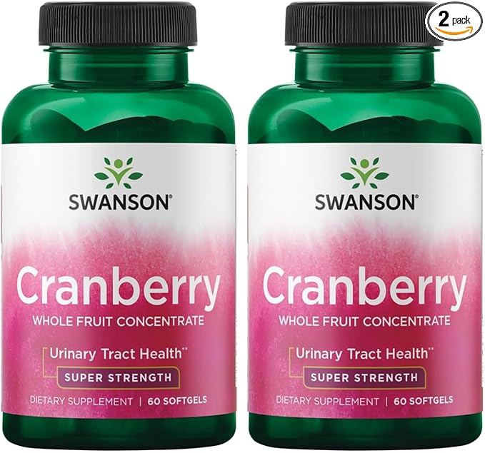 Swanson Super Strength Cranberry Whole Fruit Concentrate 420 Milligrams 60 Sgels (Pack of 2)