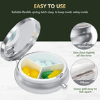 Nipichsha Pill Box, Small Pill Case for Purse & Pocket, Cute Medicine Organizer Travel Pillbox, Portable Pill Container Holder to Hold Vitamins, Medication, Fish Oil and Supplements, Sky and Sea