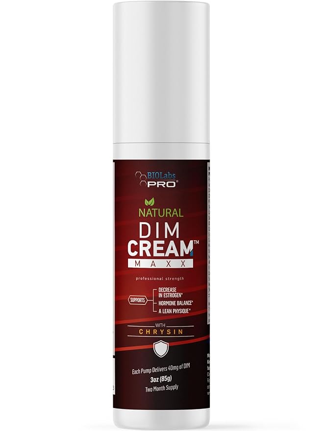 BIOLABS PRO DIM Cream Maxx with Chrysin, Natural and Doctor Formulated, Supports Hormone Balance for Men or Women, Two Month Supply - 3oz