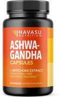 Ashwagandha 1000mg with Artichoke Extract Per Serving - Ashwagandha Capsules for Stress, Mood and Energy Support - Adaptogenic Herbal Support for Men and Women - 90 Count - Vegan, Non-GMO, 45 Servings