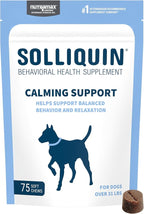 Nutramax Solliquin Calming Support for Dogs, Behavioral Health Supplement with L-Theanine, Magnolia/Phellodendron, and Whey Protein Concentrate, Soft Chews, 75 Count