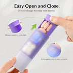 KOVIUU Weekly Pill Organizer 3X a Day, Detachable Pill Box 7 Day, Large 3 Times Daily Pill Case, Travel Pill Container Holder, Week Medication Dispenser Pillbox for Vitamin Supplement Medicine, Purple