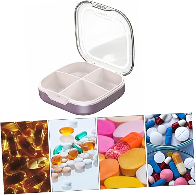 VICASKY Portable Mini Medicine Storage Box Sealed Compartment Pill Organizer for Travel Multifunctional Small Container for Pills Jewelry Compact and Easy to Carry