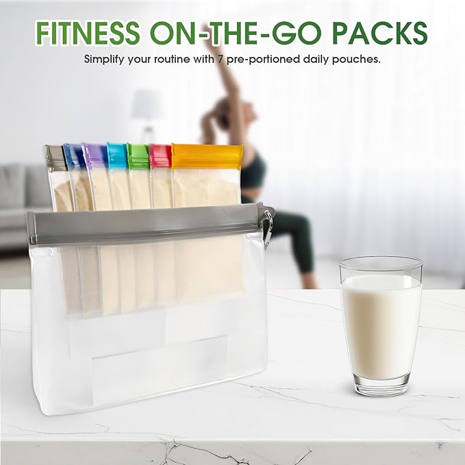 24Pcs Protein Powder Travel Container Set, Reusable Protein Powder Container To Go with Funnel & Spoon, Portable Travel Protein Powder Containers for Easy Supplement Storage and Organization