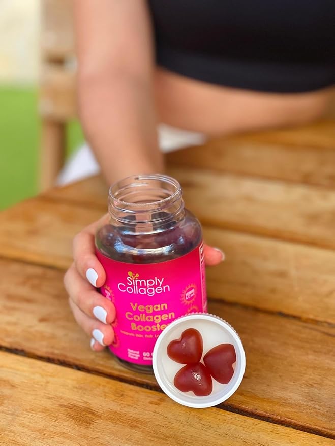 Simply Collagen® Vegan Collagen Gummies for Women & Men – Plant Based Collagen with Biotin, Vitamins A, C & E – Collagen Booster for Skin, Hair, Nails & Lashes